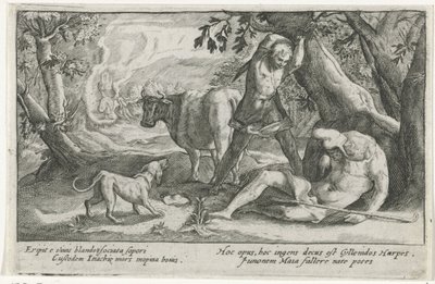 Merkúr megöli Argust Ovidius metamorfózisai (sorozat címe) alkotó: Crispijn van de Passe (I)