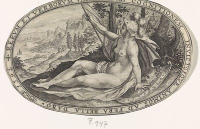 Minerva Istenek és istennők, akik részt vesznek Párizs ítéletében (sorozat címe) alkotó: Crispijn van de Passe (I)