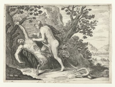 Apolló megfonnyasztja Marsyast alkotó: Crispijn van de Passe (II) (attributed to)