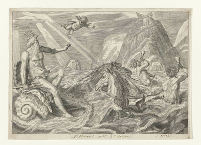 A Neptunust tritonok találták szembe Metamorfosen van Ovidius (sorozat címe) alkotó: Crispijn van de Passe (II) (attributed to)