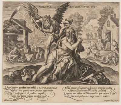 Miseriae est Egestatis Typus, from Time with Virtues and Vices (Az idő az erényekkel és a bűnökkel) alkotó: Crispijn van de Passe I