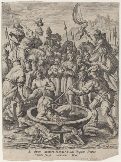 A hét makkabeus testvér, akit Antiochus megölt alkotó: Crispijn van de Passe I after Maarten de Vos