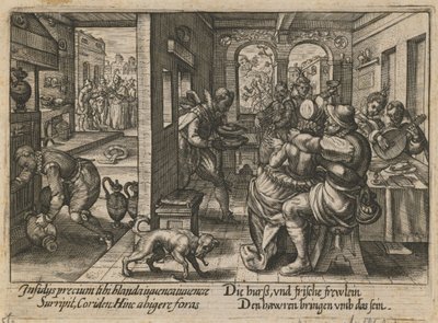 Bankett zenészekkel, kb. 1600 alkotó: Crispijn van de Passe the Elder
