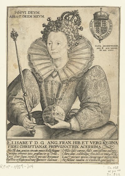 I. Erzsébet angol királynő portréja, 1592 alkotó: Crispin  Passe