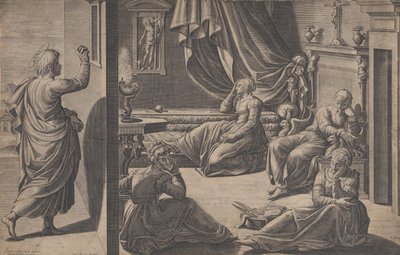 Bari Szent Miklós és a három szegény lány, 1587. alkotó: Cristofano Cartaro