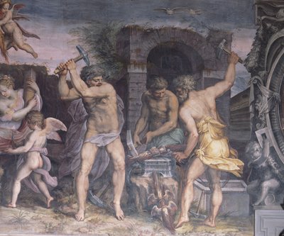 A vulkáni kovácsműhely, 1555 alkotó: Cristofano Gherardi