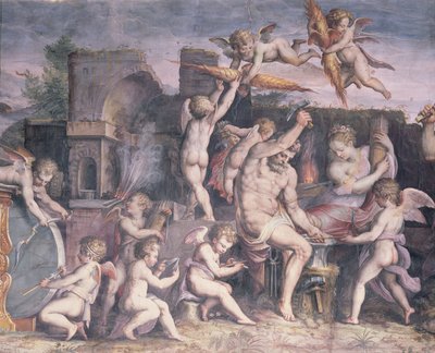 A vulkáni kovácsműhely, 1555 alkotó: Cristofano Gherardi