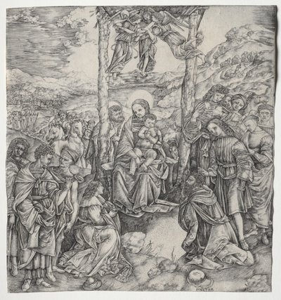 A mágusok imádása alkotó: Cristofano Robetta