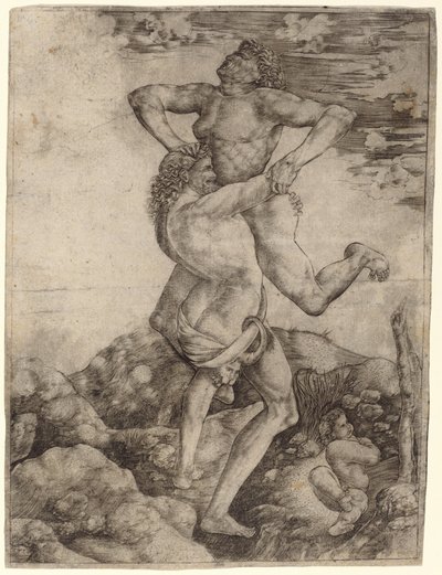 Herkules és Antaeus alkotó: Cristofano Robetta, after Antonio del Pollaiuolo