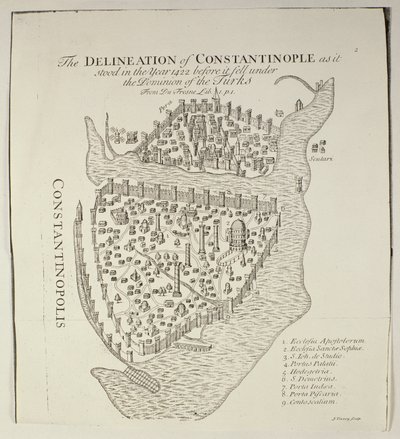 Konstantinápoly térképe 1422-ben alkotó: Cristoforo Buondelmonti