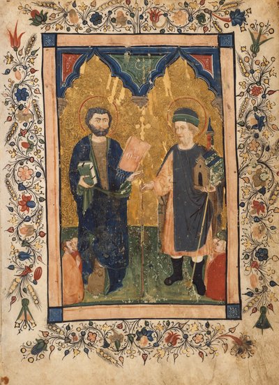 Szent Márk evangélista és Szent Sinibaldus Világiak által tisztelt..., kb. 1425-34. alkotó: Cristoforo Cortese