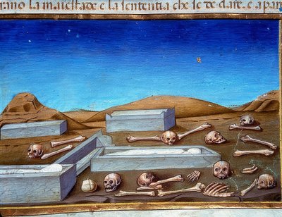 A világ vége: A halottak feltámadnak sírjukból (c.149r). 1476 alkotó: Cristoforo De Predis