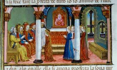 Máriát szüzességi fogadalmat tevő világítás a Codex De Predisben alkotó: Cristoforo De Predis