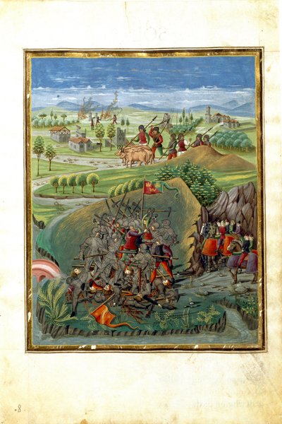 A március bolygó hatása: háborús jelenet (miniatűr, 1470 körül) alkotó: Cristoforo De Predis