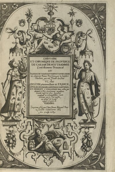 Provence története és krónikája címlapja, 1614 alkotó: César de Nostredame