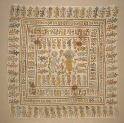 Panel a "fogoly" textilből, 1300-1470 körül (pamut és festékek) alkotó: Culture Chimu