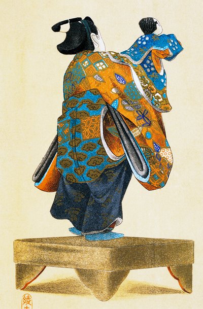 Bábos bábos hátulról nézve, ukiyo-e art print, reprodukció fametszetről, japán civilizáció, Edo korszak alkotó: Culture Edo