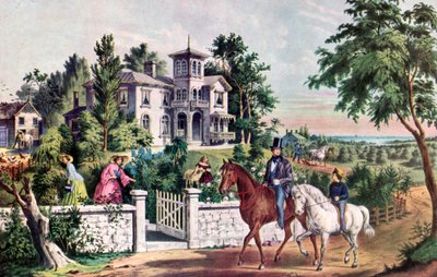 Amerikai vidéki élet, május reggel, 1855. alkotó: Currier and Ives