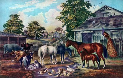 American Farm Yard reggel, 1857 alkotó: Currier and Ives