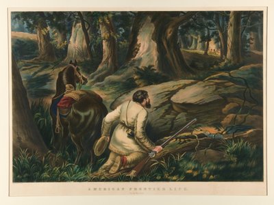 American Frontier Life/ On the War Path alkotó: Currier and Ives