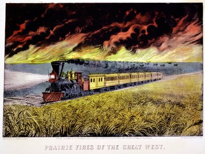 Prairie Fires of the Great West, USA, 1871 alkotó: Currier and Ives