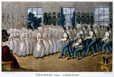 Shakers Libanon közelében, 1870 alkotó: Currier and Ives