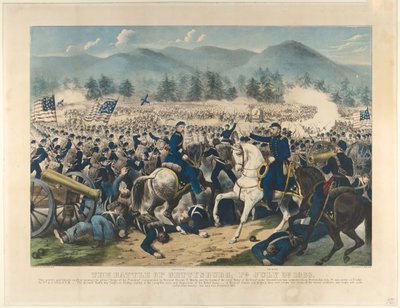 A gettysburgi csata, Pa., 1863. július 3., 1863. alkotó: Currier and Ives
