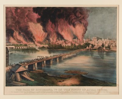 Richmond bukása, Virginia, 1865. április 2-án alkotó: Currier and Ives