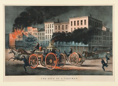 Egy tűzoltó élete / The Metropolitan System. alkotó: Currier and Ives