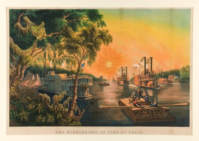 Mississippi a béke idején. alkotó: Currier and Ives