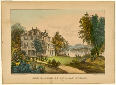 Lord Byron rezidenciája alkotó: Currier and Ives