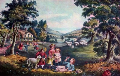 Az öröm évszaka, gyermekkor, 1868. alkotó: Currier and Ives