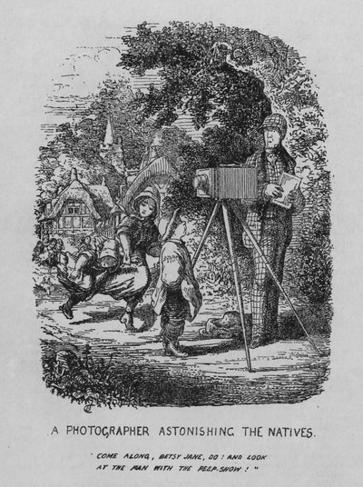 A fotós meglepődik a bennszülöttek (litográfia) alkotó: Cuthbert Bede