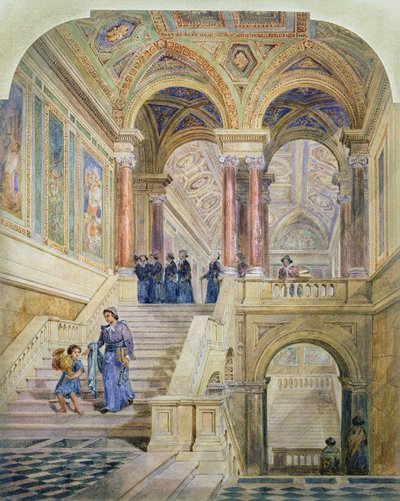 A Leedsi Városháza lépcsőházának terve, 1853-58 alkotó: Cuthbert Brodrick