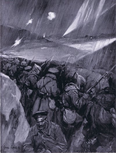 Az Adrianopolyt ostromló bolgárok 1912-1913, illusztráció Hutchinson nemzetek története, 4. kötet, 1920-as évek alkotó: Cyrus Cuneo