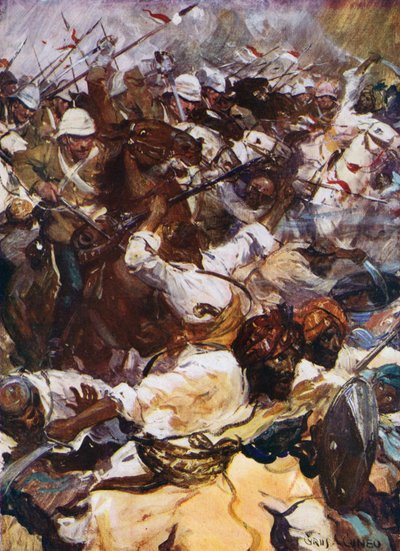 Lándzsák rohama Kandaharban (színes litó) alkotó: Cyrus Cuneo