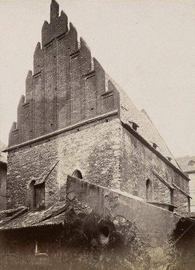 A régi új zsinagóga, 1875 körül alkotó: Czech Photographer Czech Photographer