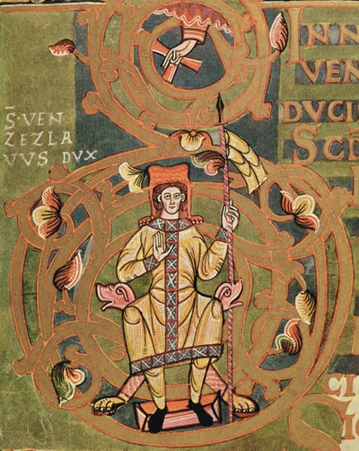 Ms XIV A 13-1 St. Vencel (907-929) a Vysehrad Codexből, 1085 körül alkotó: Czech School