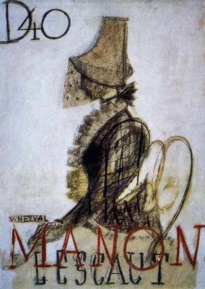 A Manon Lescaut című opera premierjének plakátja alkotó: Czech School