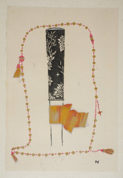 Tervezés, 4. tábla, 7. könyv, illusztráció: „Wiener Werkstatte Mode 191415”, pub. Eduard Kosmack, Bécs, 1914-1915 (kézzel színezett linómetszet) alkotó: Dagobert Peche
