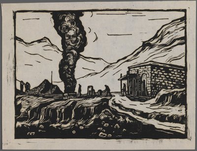 Acélfinomító, 1945 körül (fametszet) alkotó: Dah Ma