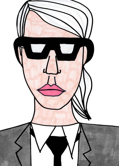 Karl Lagerfeld (filctoll papírra) alkotó: Daisy de Villeneuve