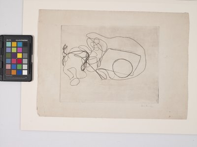 Cím nélkül, 1938 körül (metszet törtfehér vászonpapírra) alkotó: Dalla Husband