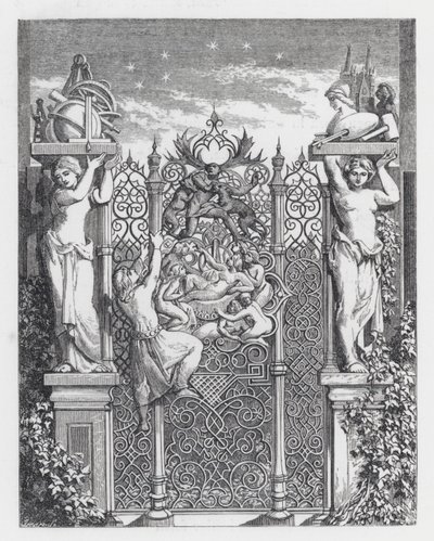 Illusztráció Tennyson A hercegnő című verséhez (metszet) alkotó: Daniel (after) Maclise