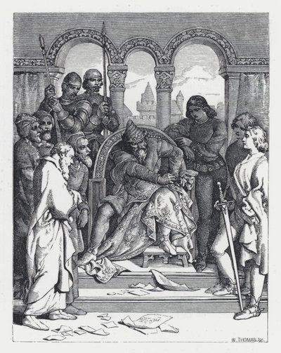 Illusztráció Tennyson A hercegnő című verséhez (metszet) alkotó: Daniel (after) Maclise