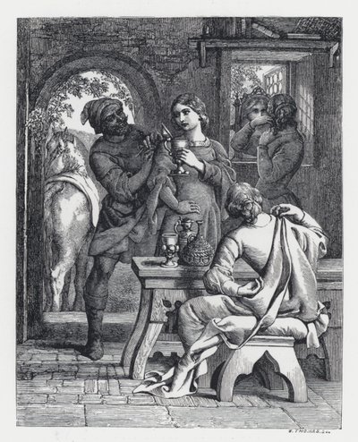 Illusztráció Tennyson A hercegnő című verséhez (metszet) alkotó: Daniel (after) Maclise