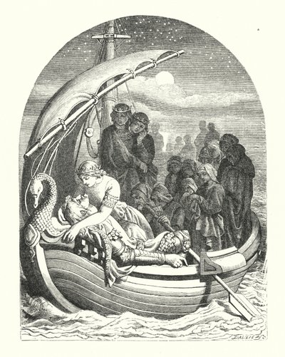 Arthur halála (metszet) alkotó: Daniel (after) Maclise