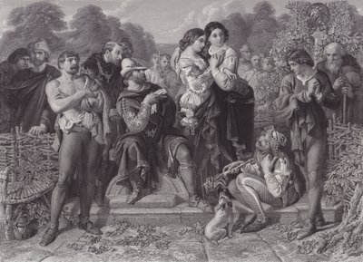 Orlando és a birkózó, "As You Like It" (metszet) alkotó: Daniel (after) Maclise