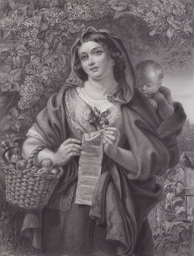 A balladaénekes (metszet) alkotó: Daniel (after) Maclise