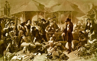 Nagy Péter a Deptford Dockyardban alkotó: Daniel 1806 70 Maclise
